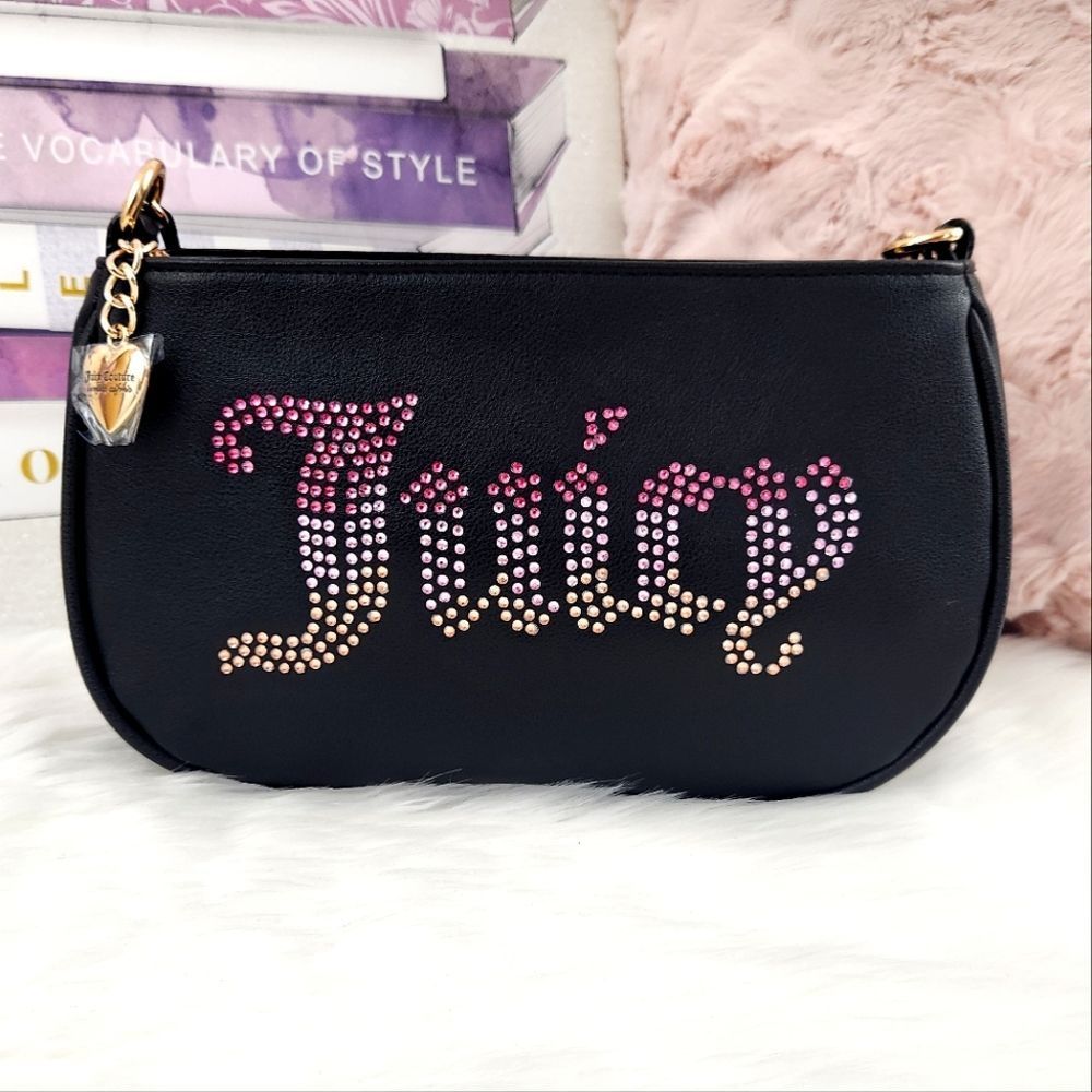 TikTok {Juicy Couture} Black Rhinestone Shoulder Bag Purse
